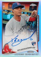2014 Topps Chrome #25 Xander Bogaerts English Back-Autograph-Blue Refractor Baseball Card