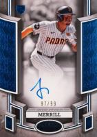 2024 Topps Tier One Break Out Autographs #BOAJM Jackson Merrill Blue Foil Baseball Card