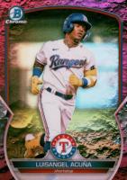 2023 Bowman Chrome Prospects #BCP104 Luisangel Acuna Fuchsia Lunar Crater Refractor Baseball Card