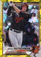 2021 Bowman Chrome Prospects #BCP121 Adley Rutschman Gold Refractor Baseball Card