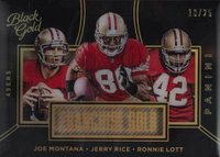 2016 Panini Black Gold Franchise Gold #FG17 Jerry Rice/Joe Montana/Ronnie Lott Holo Gold Football Card