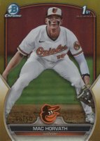 2023 Bowman Draft #BDC90 Mac Horvath Chrome-Gold Baseball Card