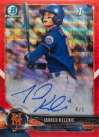 2018 Bowman Draft Chrome Draft Picks Autographs #CDAJK Jarred Kelenic Red Wave Refractor Baseball Card