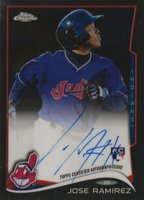 2014 Topps Chrome #45 Jose Ramirez Autograph-Black Refractor Baseball Card