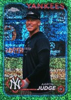 2024 Topps Chrome #50 Aaron Judge Variation-Green Speckle Refractor Baseball Card