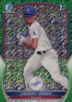 2023 Bowman Chrome Prospects #BCP218 Joendry Vargas Green Shimmer Baseball Card