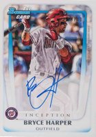 2016 Bowman Inception Inceptionized Bowman Veteran Autographs #BH Bryce Harper Baseball Card