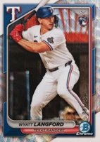 2024 Bowman Chrome #71 Wyatt Langford Wave Refractor Baseball Card