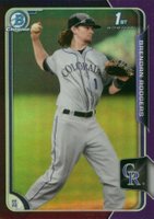 2015 Bowman Draft #200 Brendan Rodgers Chrome-Purple Refractor Baseball Card