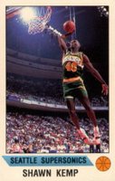 1990 Panini Sticker #20 Shawn Kemp Hand Cut Basketball Card