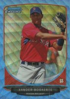 2013 Bowman Chrome Draft Picks & Prospects Top Prospects #TP-40 Xander Bogaerts Blue Wave Baseball Card