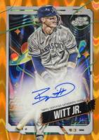 2024 Topps Chrome Cosmic Cosmic Chrome Autographs #BWI Bobby Witt Jr. Orange Galactic Baseball Card