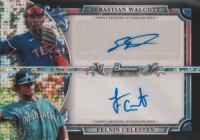 2024 Bowman Sterling Dual Refractor Autographs #DRAWC Felnin Celesten/Sebastian Walcott Black Mini Diamond Refractor Baseball Card