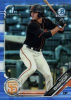 2019 Bowman Draft #BDC31 Hunter Bishop Chrome-With Bat-Blue Refractor Baseball Card