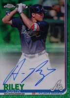 2019 Topps Chrome Rookie Autographs #RA-AR Austin Riley Green Refractor Baseball Card