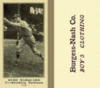 1916 Burgess-Nash Co. #113 Rube Marquard Baseball Card