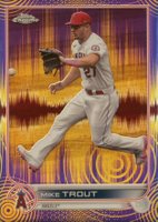 2022 Topps Chrome Sonic #200 Mike Trout Purple/Yellow Sonic Refractor Baseball Card