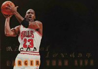 1996 Skybox Premium Larger Than Life #B7 Michael Jordan Basketball Card
