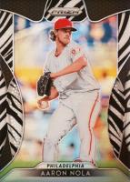 2019 Panini Prizm #191 Aaron Nola Zebra Stripes Prizm Baseball Card