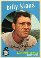 1959 Topps #299 Billy Klaus Baseball Card