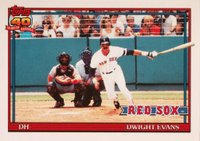 1991 Topps Tiffany #155 Dwight Evans Baseball Card