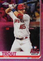 2019 Topps Chrome Update  #76 Mike Trout Pink Refractor Baseball Card