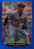 2013 Bowman Chrome #205 Manny Machado Blue Refractor Baseball Card