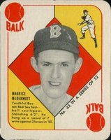 1951 Topps Red Backs #43 Maurice McDermott Baseball Card