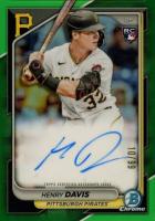 2024 Bowman Chrome Chrome Rookie Autographs #CRAHD Henry Davis Green Refractor Baseball Card