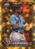 2024 Topps Chrome Sapphire Update Series #223 Junior Caminero Gold Baseball Card