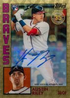 2019 Topps Silver Pack 1984 Chrome Promo Autographs #7 Austin Riley Superfractor 1/1 Baseball Card
