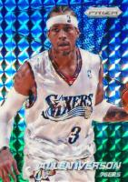 2014 Panini Prizm #184 Allen Iverson Blue & Green Mosaic Prizm Basketball Card