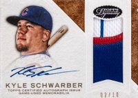 2016 Topps Dynasty Autograph Patches #APKS2 Kyle Schwarber Baseball Card