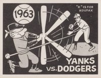 1967 Laughlin World Series #60 1963- Dodgers Vs. Yankees Baseball Card