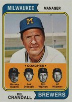 1974 Topps #99 Brewers Manager/Coaches Baseball Card