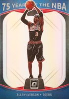 2021 Panini Prizm 75 Years of the NBA Optic #38 Allen Iverson Basketball Card