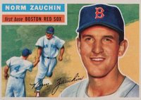 1956 Topps #89g Norm Zauchin Gray Back Baseball Card