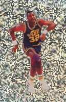 1992 Panini Sticker #100 Karl Malone Foil Basketball Card