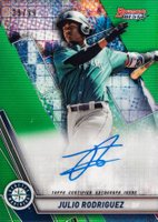 2019 Bowman's Best Best of 2019 Autographs #B19JR Julio Rodriguez Green Refractor Baseball Card