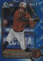 2022 Bowman Draft #BDC168 Jackson Holliday Chrome-Blue Refractor Baseball Card