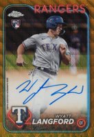 2024 Topps Chrome Rookie Autographs #RAWL Wyatt Langford Gold Wave Refractor Baseball Card