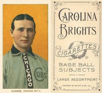 1909 White Borders Carolina Brights #79 Frank Chance Portrait-Yellow Background Baseball Card