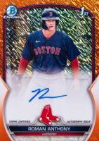 2023 Bowman Chrome Prospect Autographs #CPARA Roman Anthony Orange Shimmer Baseball Card