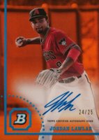 2022 Bowman Heritage Chrome Prospect Autographs #CPAJL Jordan Lawlar Orange Refractor Baseball Card