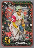 2024 Topps Holiday #H160 Jackson Merrill Silver Glitter Baseball Card