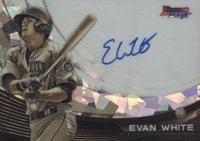 2017 Bowman's Best Monochrome Autograph #MA-EW Evan White Atomic Refractor Baseball Card
