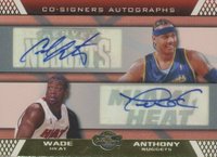 2007 Topps CO-Signers Dual Autographs #CS-1 Carmelo Anthony/Dwyane Wade Gold Basketball Card