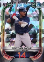 2021 Bowman Chrome Scouts' Top 100 #14 Cristian Pache Atomic Refractor Baseball Card