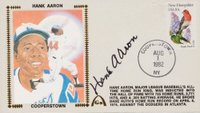 1999 Hall of Fame Autographs # Hank Aaron First Day Cover Baseball Card