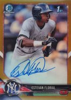 2018 Bowman Chrome Prospects Autographs #CPAEF Estevan Florial Gold Refractor Baseball Card